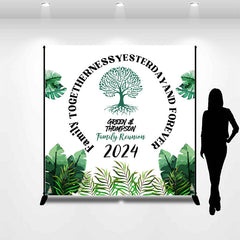 Lofaris Custom Green Monstera 2024 Family Reunion Backdrop