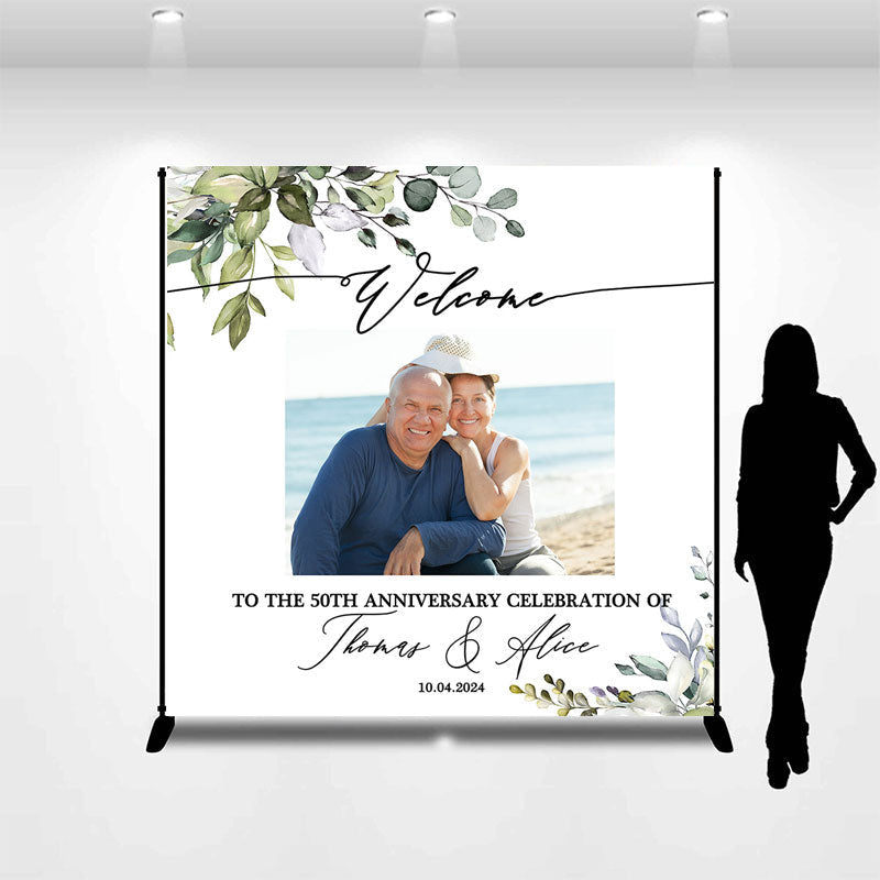 Lofaris Custom Greenery 50th Anniversary Celebration Backdrop