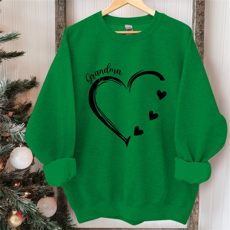 Lofaris Custom Heart Sweatshirt Grandma With Kids Name Christmas Gifts