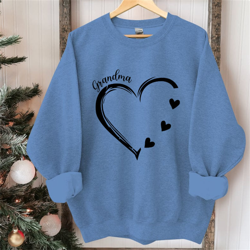 Lofaris Custom Heart Sweatshirt Grandma With Kids Name Christmas Gifts