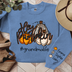 Lofaris Custom Hey Pumpkin Grandmalife Autumn Sweatshirt