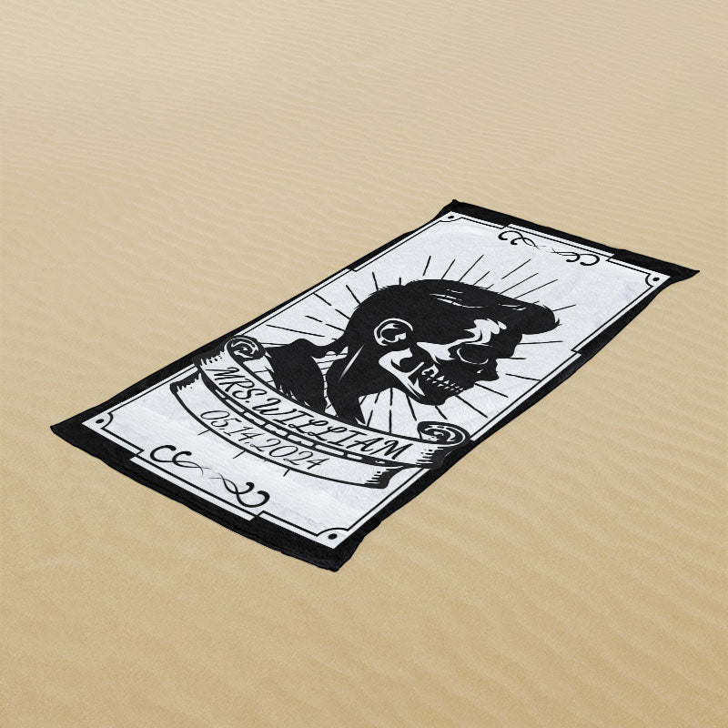 Lofaris Custom Honeymoon Name Beach Towel for Couple