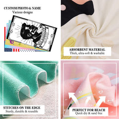 Lofaris Custom Honeymoon Name Beach Towel for Couple