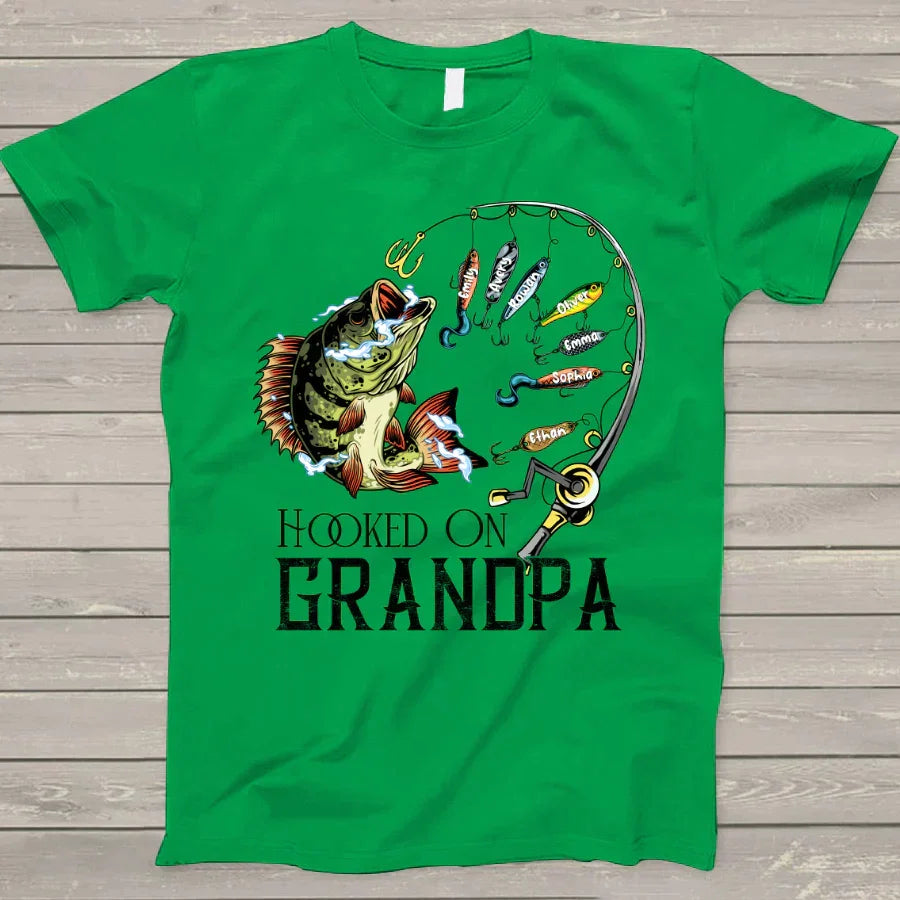 Lofaris Custom Hooked On Poppy Fishing Father’s Day T - Shirt
