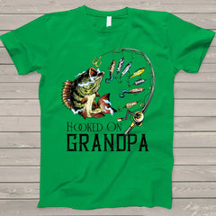 Lofaris Custom Hooked On Poppy Fishing Father’s Day T - Shirt