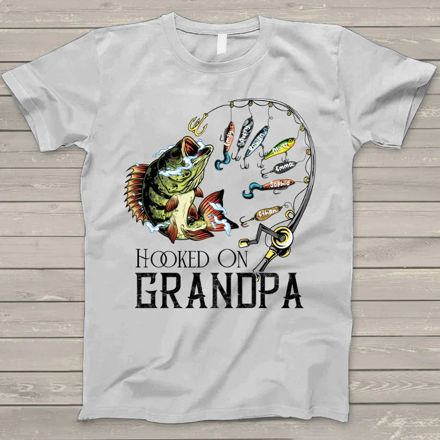 Lofaris Custom Hooked On Poppy Fishing Father’s Day T - Shirt