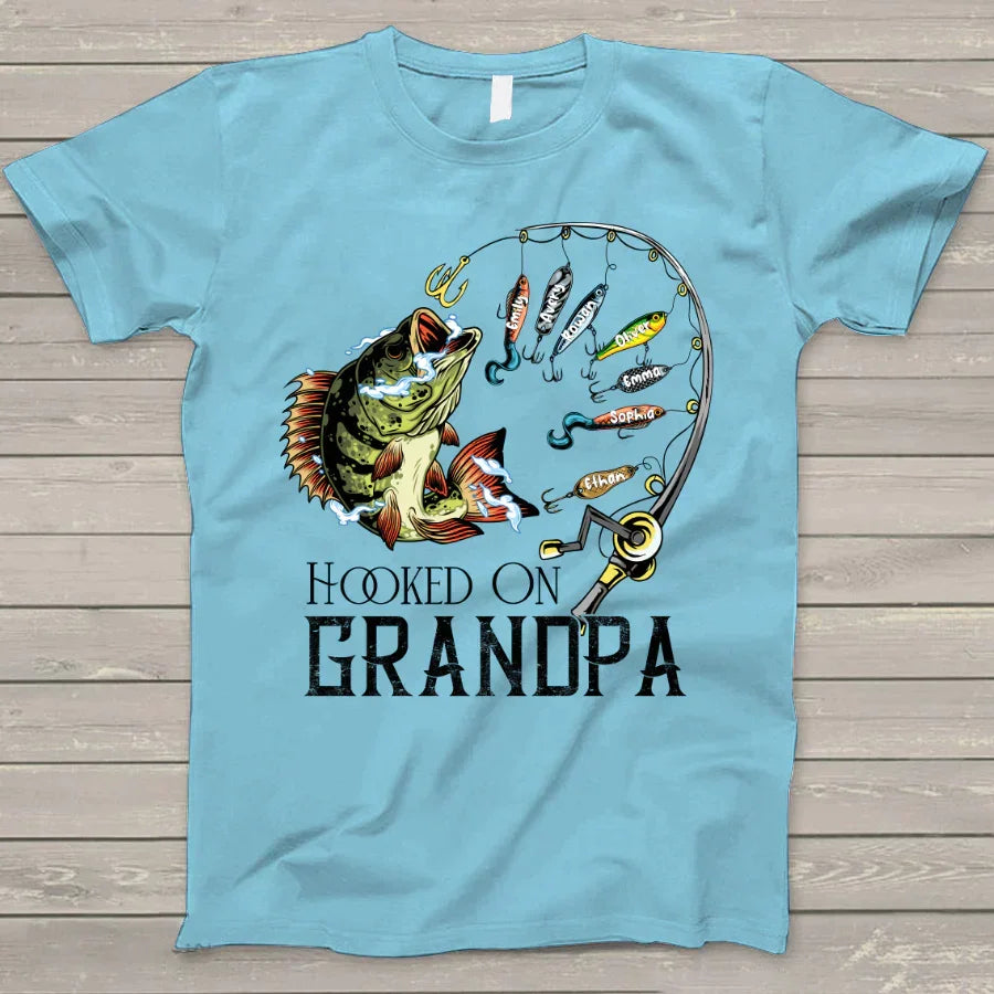 Lofaris Custom Hooked On Poppy Fishing Father’s Day T - Shirt