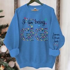 Lofaris Custom I Love Being Gigi Light Christmas Sweatshirt