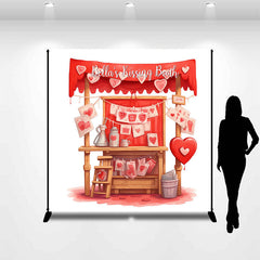 Lofaris Custom Kissing Booth Hearts Valentines Day Backdrop