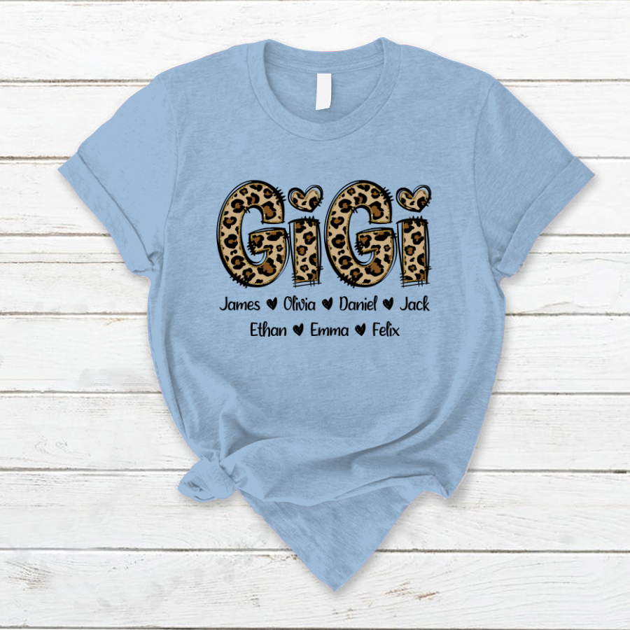Lofaris Custom Leopard Gigi And Kids Mothers Day Gift T-Shirt