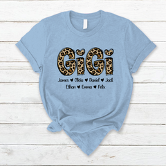 Lofaris Custom Leopard Gigi And Kids Mothers Day Gift T-Shirt