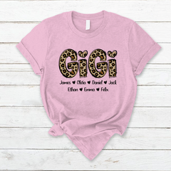 Lofaris Custom Leopard Gigi And Kids Mothers Day Gift T-Shirt