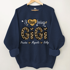 Lofaris Custom Leopard Love Being Gigi Grandkids Sweatshirt