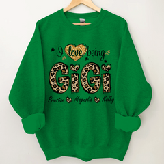 Lofaris Custom Leopard Love Being Gigi Grandkids Sweatshirt