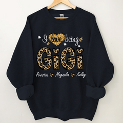 Lofaris Custom Leopard Love Being Gigi Grandkids Sweatshirt