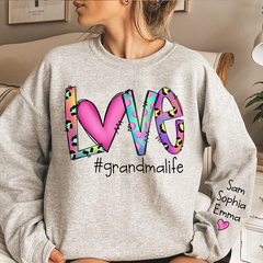Lofaris Custom Leopard Love Grandma Life Name Sweatshirt