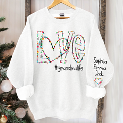 Lofaris Custom Love Grandmalife Kids Christmas Sweatshirt