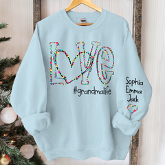 Lofaris Custom Love Grandmalife Kids Christmas Sweatshirt