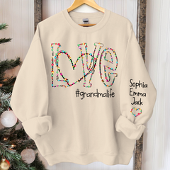 Lofaris Custom Love Grandmalife Kids Christmas Sweatshirt