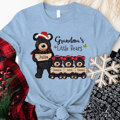 Lofaris Custom Little Bears With Grandkids Christmas T-Shirt