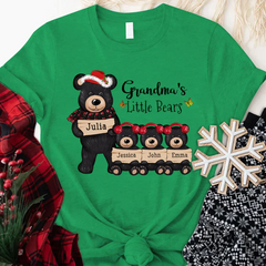 Lofaris Custom Little Bears With Grandkids Christmas T-Shirt