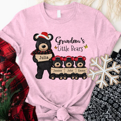 Lofaris Custom Little Bears With Grandkids Christmas T-Shirt