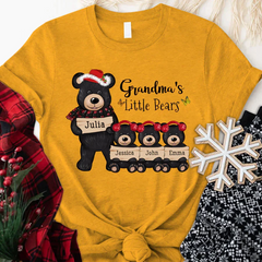 Lofaris Custom Little Bears With Grandkids Christmas T-Shirt