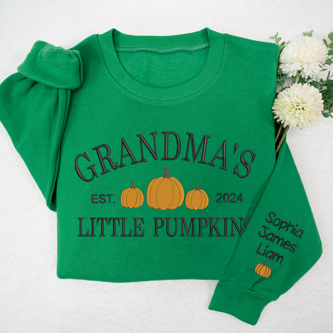 Lofaris Custom Little Pumpkins Est Grandma Kids Sweatshirt