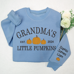 Lofaris Custom Little Pumpkins Est Grandma Kids Sweatshirt