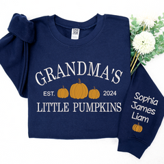 Lofaris Custom Little Pumpkins Est Grandma Kids Sweatshirt