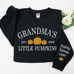 Lofaris Custom Little Pumpkins Est Grandma Kids Sweatshirt