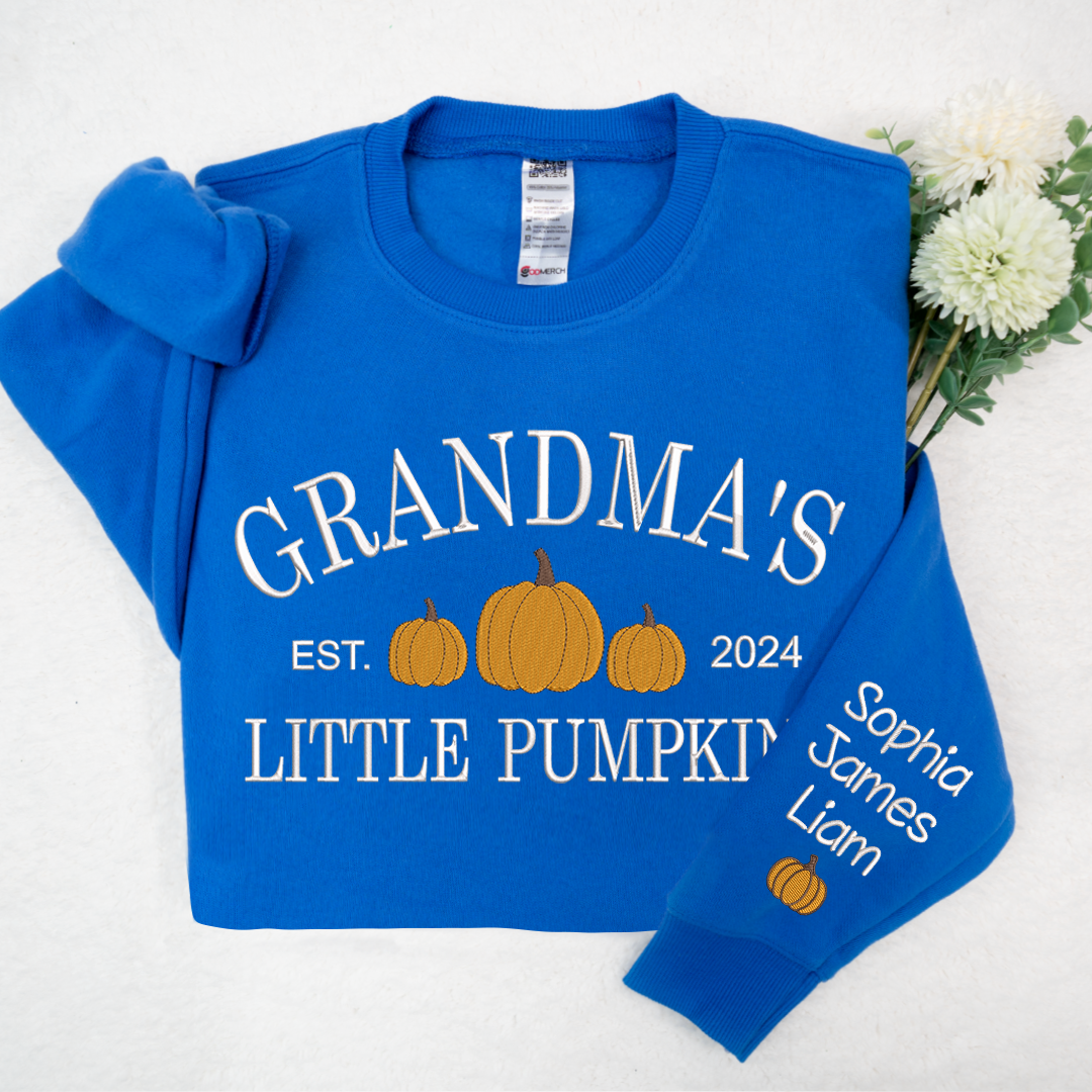 Lofaris Custom Little Pumpkins Est Grandma Kids Sweatshirt