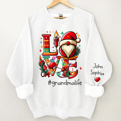 Lofaris Personalized Love Christms Gift For Grandma and Kids Sweatshirt