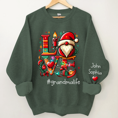 Lofaris Personalized Love Christms Gift For Grandma and Kids Sweatshirt