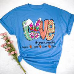 Lofaris Custom Love Easter Grandmalife And Kids T-Shirt