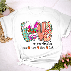 Lofaris Custom Love Easter Grandmalife And Kids T-Shirt