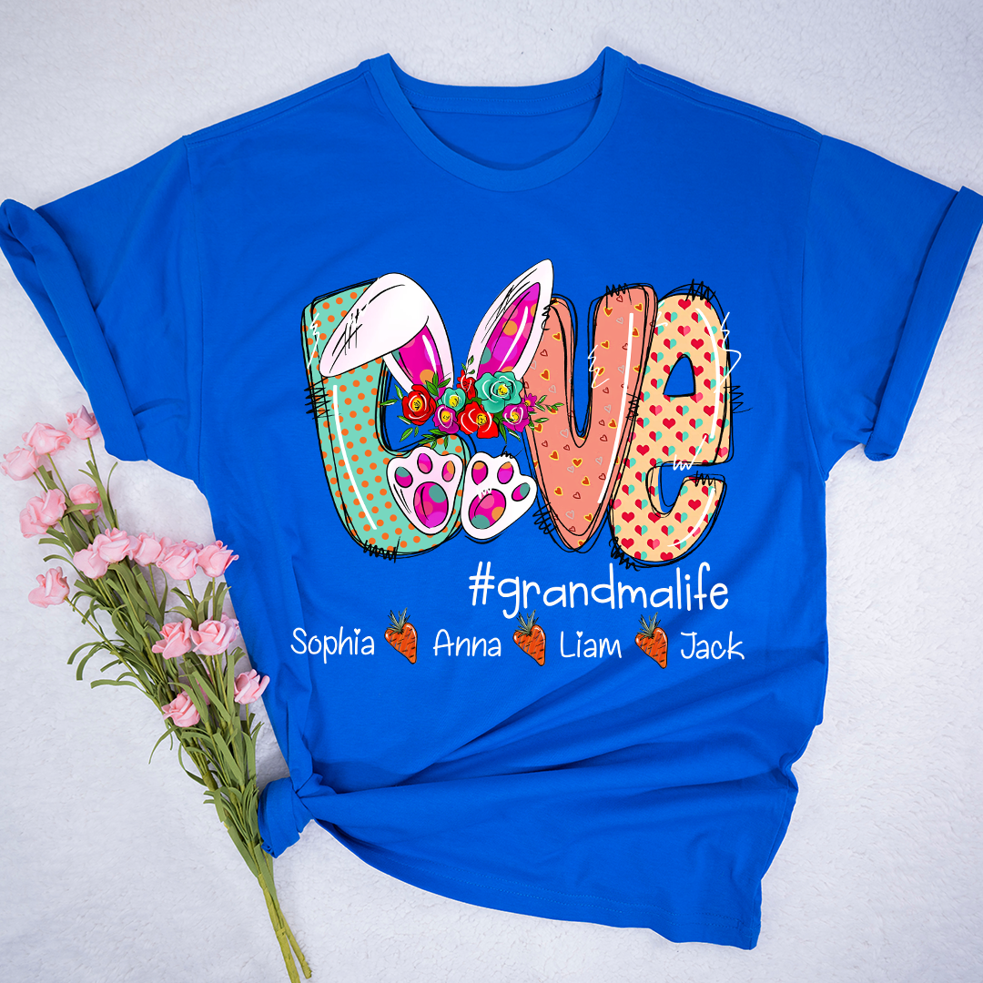 Lofaris Custom Love Easter Grandmalife And Kids T-Shirt