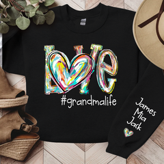 Lofaris Custom Love Grandma Life Color Clipart Sweatshirt