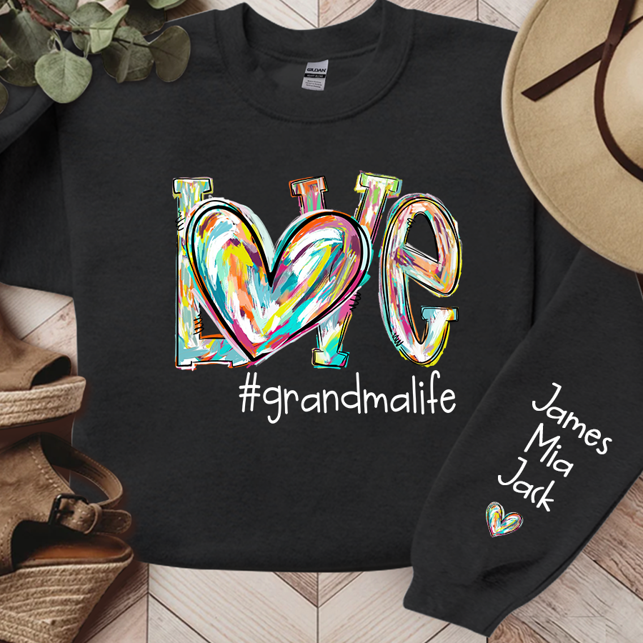 Lofaris Custom Love Grandma Life Color Clipart Sweatshirt