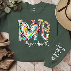 Lofaris Custom Love Grandma Life Color Clipart Sweatshirt