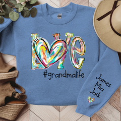 Lofaris Custom Love Grandma Life Color Clipart Sweatshirt