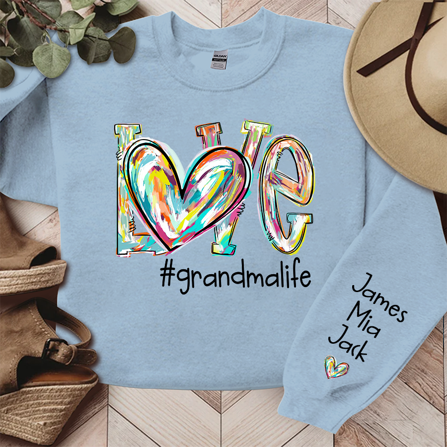 Lofaris Custom Love Grandma Life Color Clipart Sweatshirt