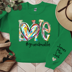 Lofaris Custom Love Grandma Life Color Clipart Sweatshirt