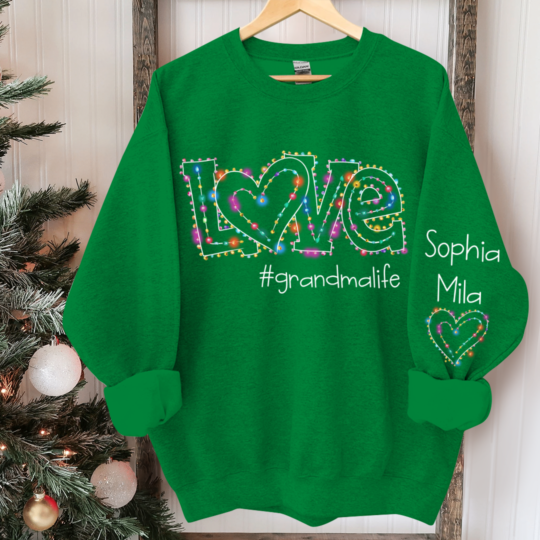 Lofaris Custom Love Grandma Life Light Heart Sweatshirt