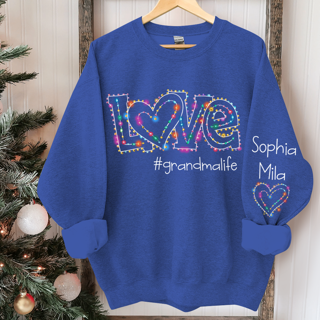 Lofaris Custom Love Grandma Life Light Heart Sweatshirt