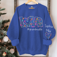 Lofaris Custom Love Grandma Life Light Heart Sweatshirt