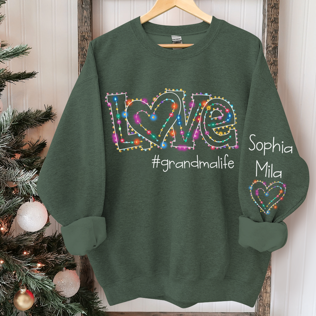 Lofaris Custom Love Grandma Life Light Heart Sweatshirt