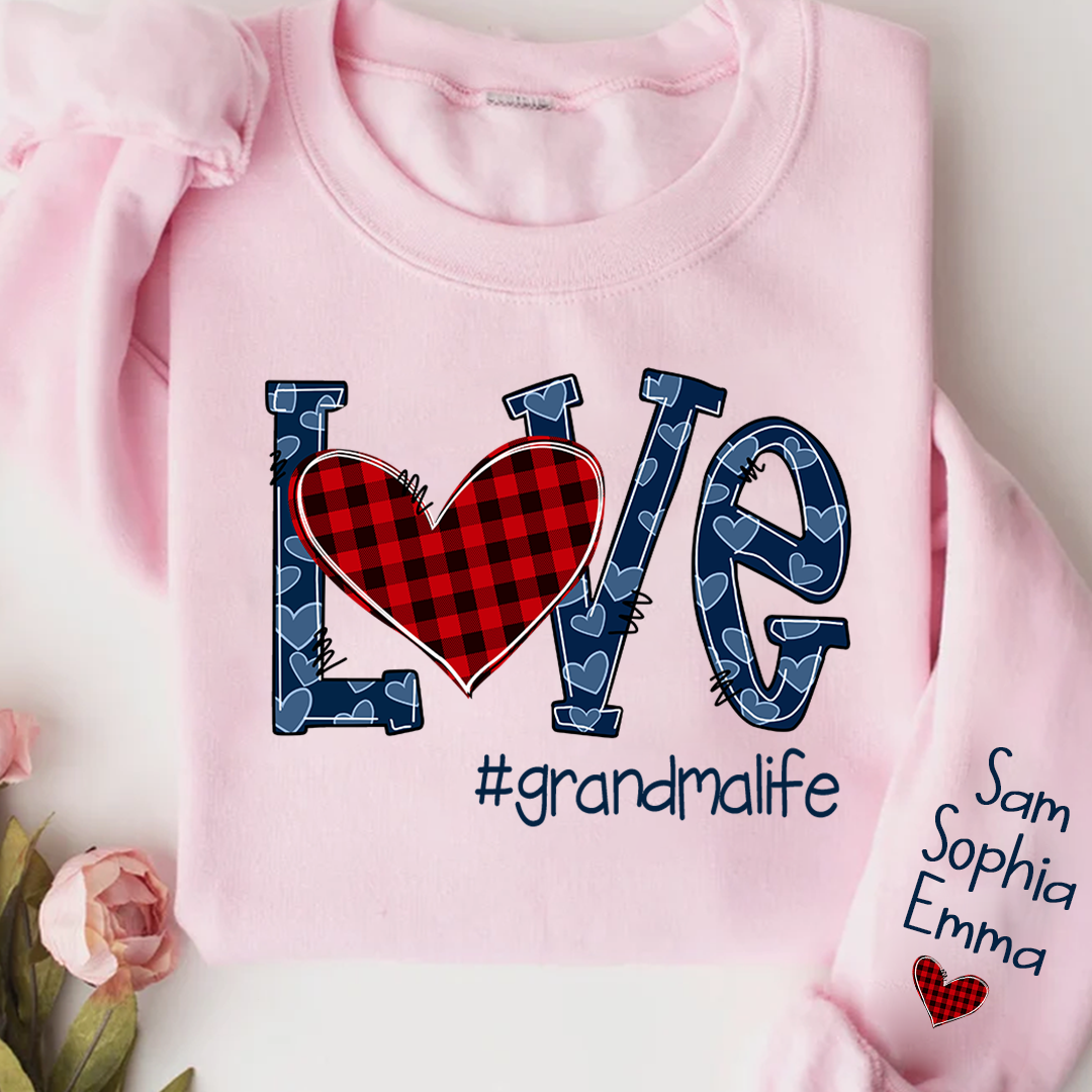 Lofaris Love grandmalife Sweatshirt with kids Valentine¡¯s Day