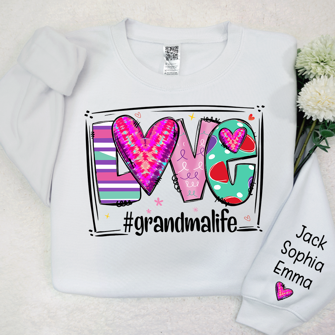 Lofaris Love grandmalife Valentine¡¯s Day Sweatshirt with kids