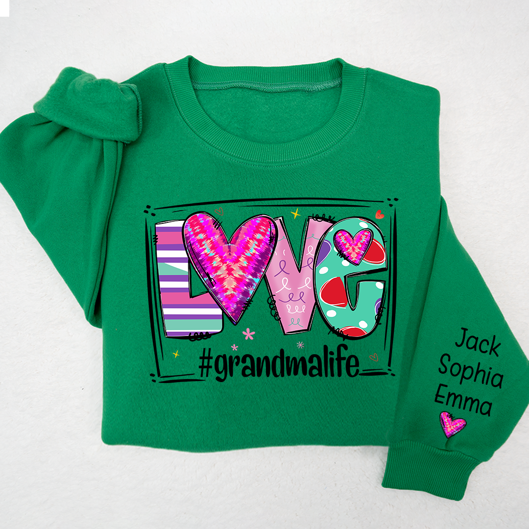 Lofaris Love grandmalife Valentine¡¯s Day Sweatshirt with kids